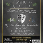 Ticket Menu A Capella 2.0 – Muzikaal genieten met Vocalgroup StringZ in vier gangen 18 oktober 2026